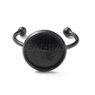304 Stainless Steel Open Cuff Ring Components RJEW-WH0011-07D-EB-1