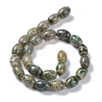 Tibetan Style dZi Beads Strands TDZI-E005-01G-1