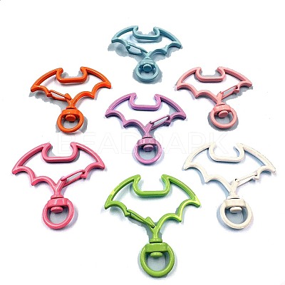 Spray Painted Alloy Swivel Lobster Claw Clasps PW-WG46327-01-1