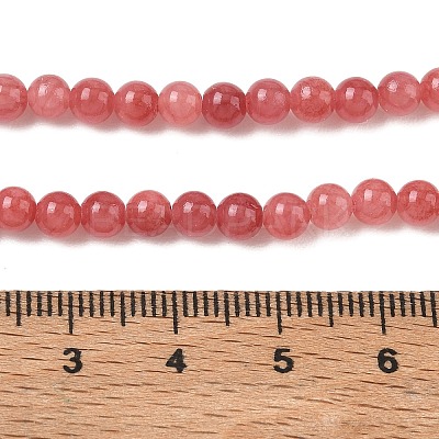 Natural Dyed Yellow Jade Gemstone Bead Strands G-R271-4mm-Y19-1-1