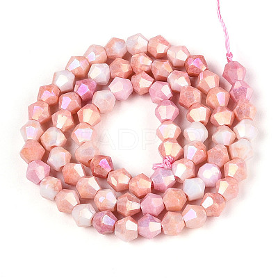 Anti-Tarnish Electroplate Bicone Glass Beads Strands EGLA-T021-6mm-16-04-1