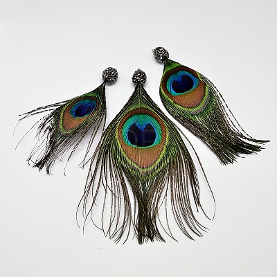 Peacock Feather Big Pendants RB-I074-01-1