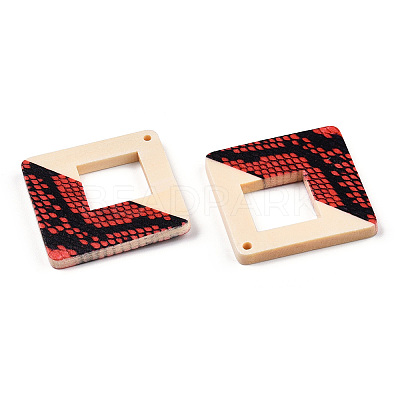 Spray Painted Wood Big Pendants WOOD-TAC0001-01D-1