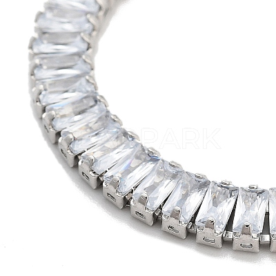 Brass Pave Clear Cubic Zirconia Rectangle Box Chain Slider Bracelets BJEW-YWC0002-05B-P-1