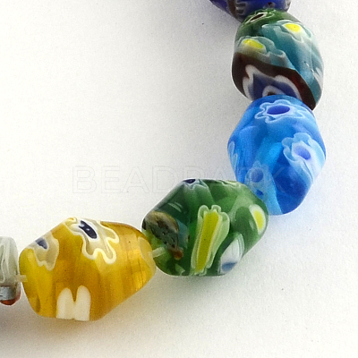 Bicone Handmade Millefiori Glass Beads LK-R004-44-1