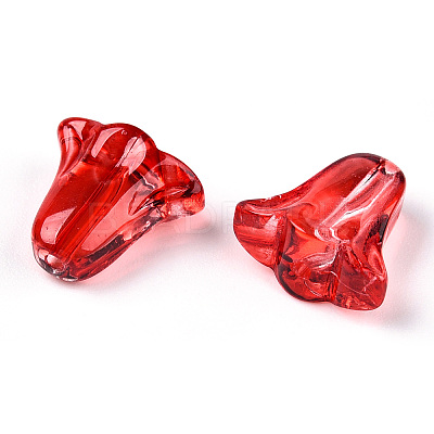 Spray Painted Transparent Glass Beads GLAA-D006-20D-1