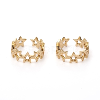 Adjustable Brass Cuff Rings RJEW-G105-03G-1