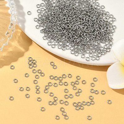 Tarnish Resistant 304 Stainless Steel Open Jump Rings STAS-Q186-02-3x0.6mm-1