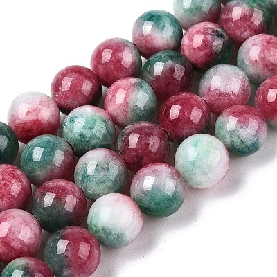 Dyed Natural White Jade Beads Strands G-T138-10mm-210-17-1