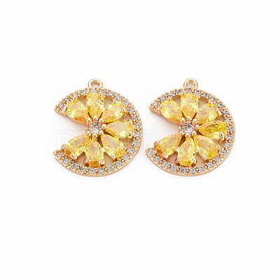 Brass Micro Pave Cubic Zirconia Charms KK-S364-269B-1