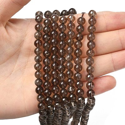 Natural Smoky Quartz Bead Strands G-D840-62-6mm-1