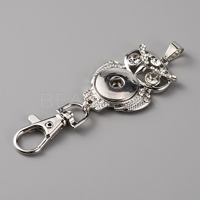 Alloy Rhinestone Snap Keychain Making KEYC-WH0018-58-1