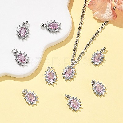 SHEGRACE Brass Micro Pave Cubic Zirconia Pendants XGRQ2O306-446B-P-1