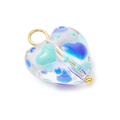Handmade Glass Enamel Pendants PALLOY-JF04118-01-1