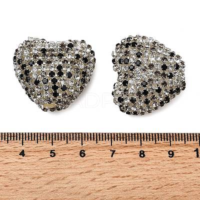 Sparkling Acrylic Heart Beads with Rhinestone Embellishment OACR-NH0001-02B-06-1