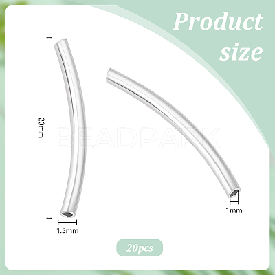 20Pcs 925 Sterling Silver Tube Beads STER-PH0001-80-1