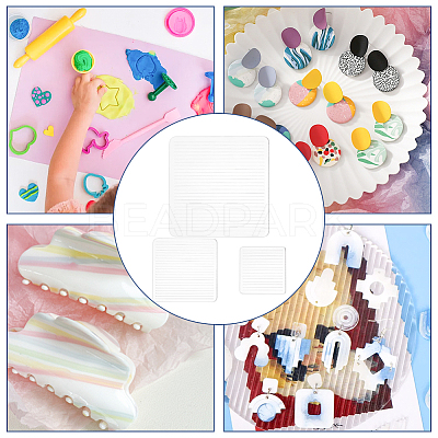 3Pcs 3 Size Square Shape Polymer Clay Earring Charms Guide TOOL-WH0134-81-1