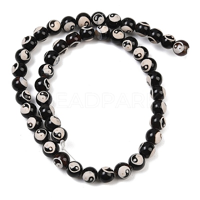 Tibetan Style dZi Beads Strands G-G328-A10-8mm-1