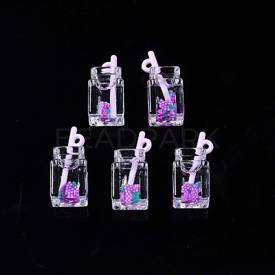 Imitation Drink Resin Pendants CRES-S359-32F-1