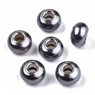 Imitation Pearl Style Resin European Beads RPDL-T003-001-1