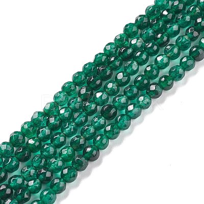 Dyed Natural White Jade Round Beads Strands X-G-E311-4mm-04-1