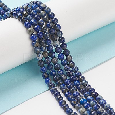 Natural Lapis Lazuli Round Beads Strands G-I181-09-4mm-1