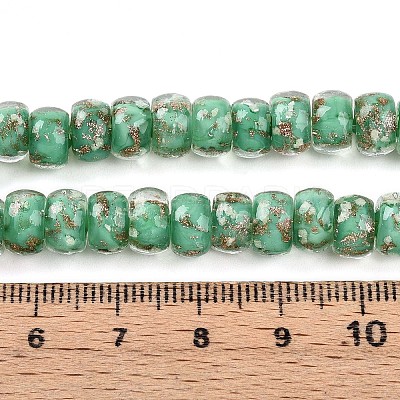Luminous Handmade Gold Foil Glass Beads Strands FOIL-N029-02A-06-1