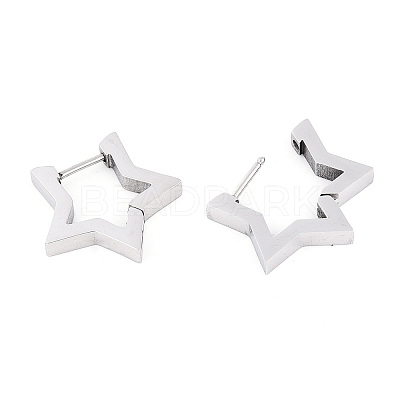 Tarnish Resistant 304 Stainless Steel Huggie Hoop Earrings STAS-S103-26P-1