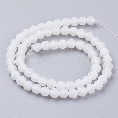 Natural Crackle Agate Beads Strands X-G-G055-6mm-5-1