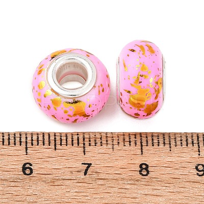 Opaque Resin Rondelle European Beads RESI-Z046-01I-1