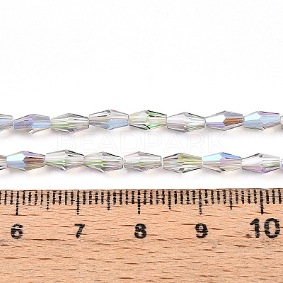 Transparent Electroplate Glass Beads Strands GLAA-K064-05A-01F-1
