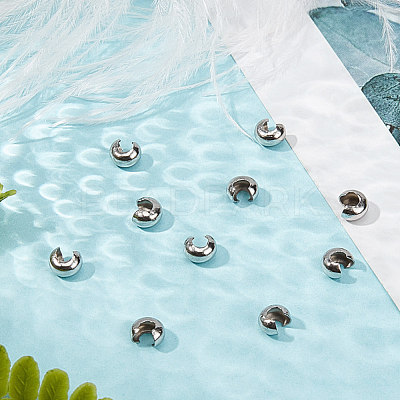 Tarnish Resistant 304 Stainless Steel Crimp Beads Covers STAS-P239-34P-01-1