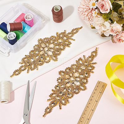 Rhombus Iron on Rhinestone Appliques DIY-WH0304-975A-1