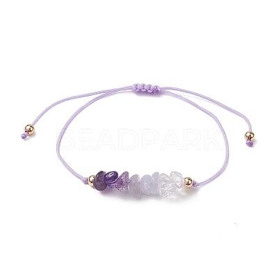 Gemstone Braided Bead Bracelet BJEW-JB11013-02-1