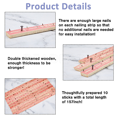 Plywood Nailing Strip for Carpet AJEW-WH0460-130-1