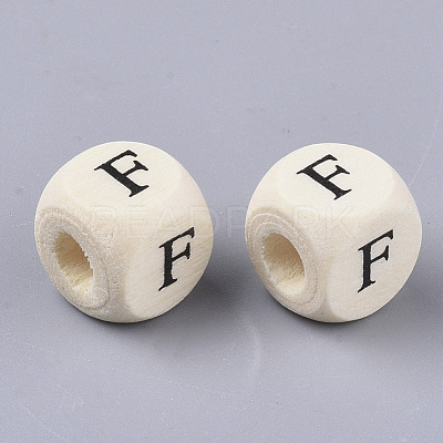 Printed Natural Wood Beads WOOD-T026-001F-1