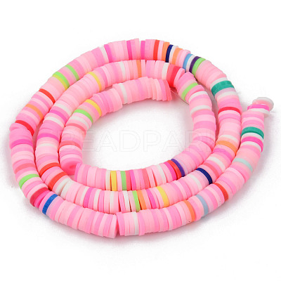 Handmade Polymer Clay Beads Strands CLAY-R089-6mm-098-1