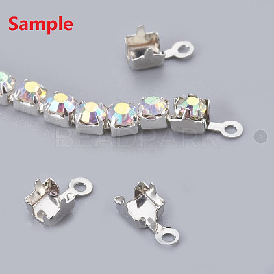 Brass Rhinestone Strass Chains CHC-T004-SS8-01S-1