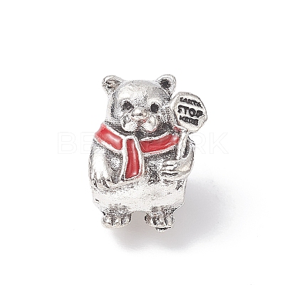Christmas Theme Alloy Enamel European Beads MPDL-Q213-11AS-1