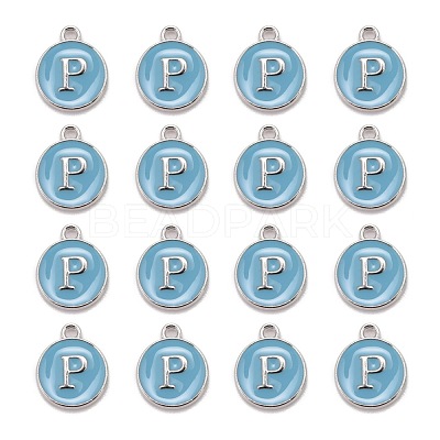 Platinum Plated Alloy Enamel Charms X-ENAM-S118-04P-P-1