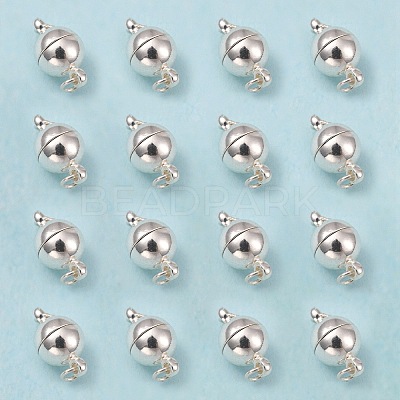 Brass Magnetic Clasps with Loops KK-MC020-S-NF-1