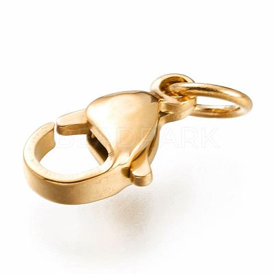 Ion Plating(IP) 304 Stainless Steel Lobster Claw Clasps STAS-G240-01D-G-1