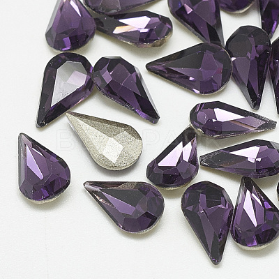 Pointed Back Glass Rhinestone Cabochons RGLA-T082-6x10mm-16-1