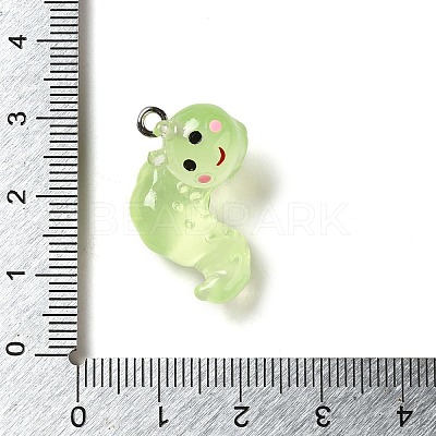 Luminous Transparent Resin Pendants RESI-E056-03P-02-1