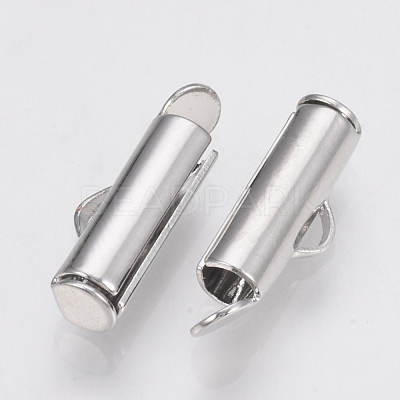 Brass Slide On End Clasp Tubes KK-Q747-11D-P-1