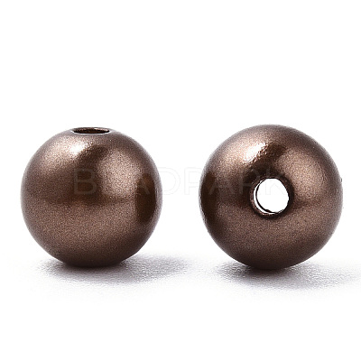 Spray Painted ABS Plastic Imitation Pearl Beads OACR-T015-05B-04-1