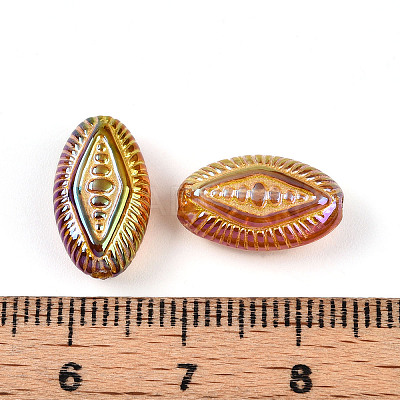 UV Plating Iridescent Opaque Acrylic Beads OACR-T028-33-1