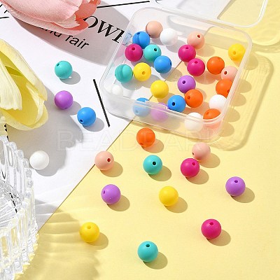 40Pcs 8 Colors Food Grade Eco-Friendly Silicone Focal Beads SIL-FS0001-20-1