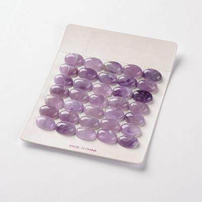 Natural Amethyst Gemstone Oval Cabochons X-G-J329-13-8x10mm-1