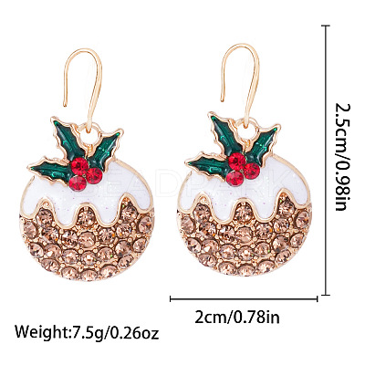 Christmas Alloy Enamel & Rhinestone Stud Dangle Earrings FS-WG10992-24-1
